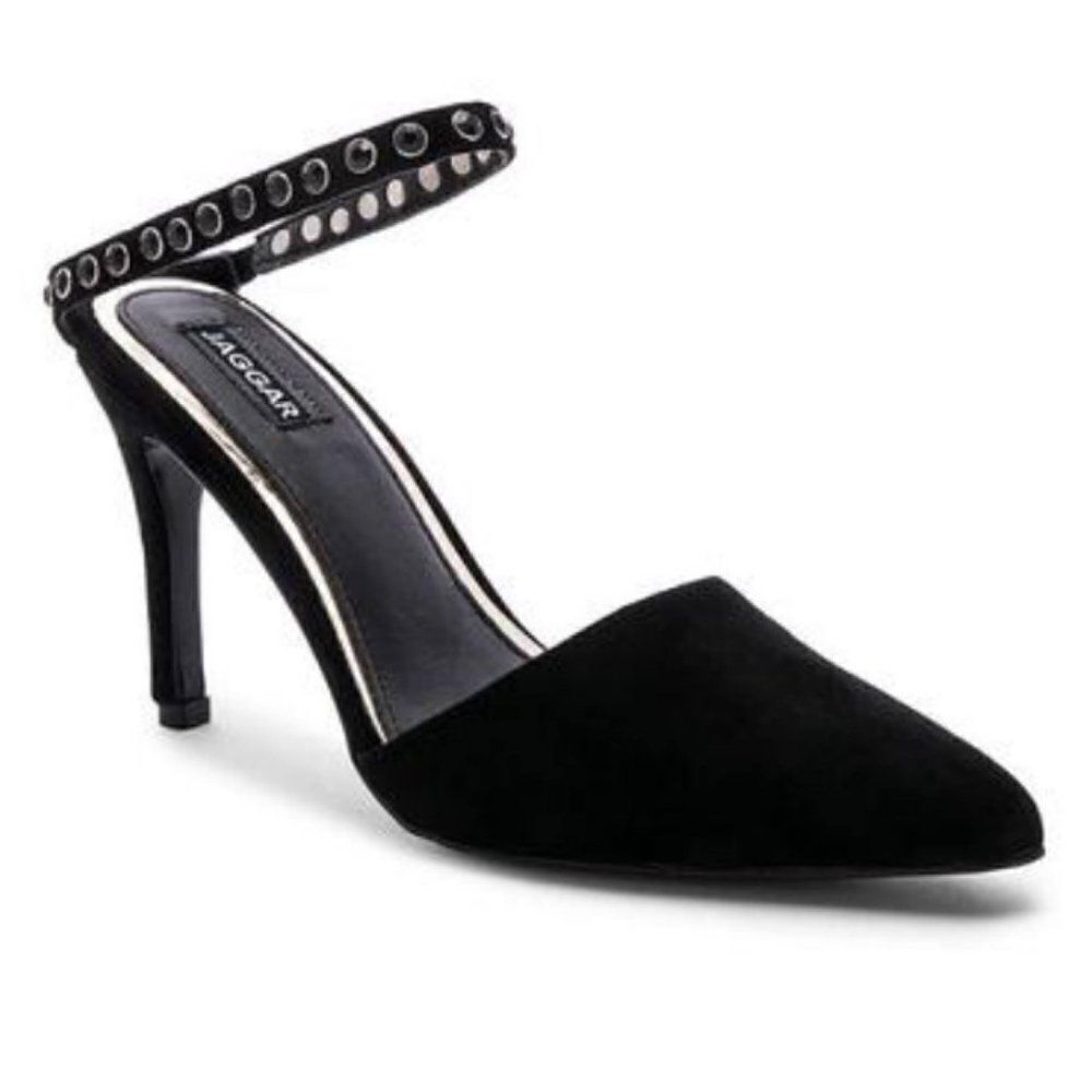 Jaggar Opulent Pointed Toe Studded Pumps Mules